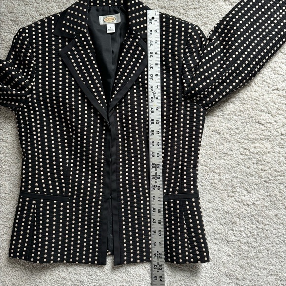 Talbots Black and White Polka Dot Blazer - Picture 7 of 7
